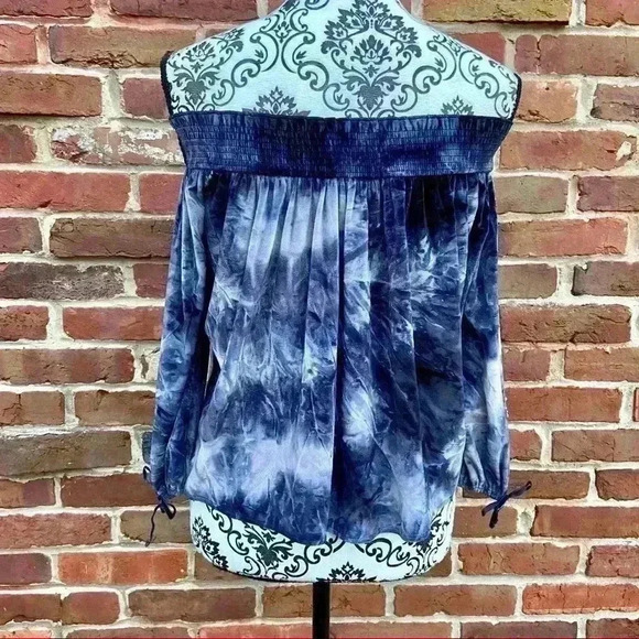 AMERICAN EAGLE Off Shoulder Tie Dye Purple Blouse - Picture 6 of 8